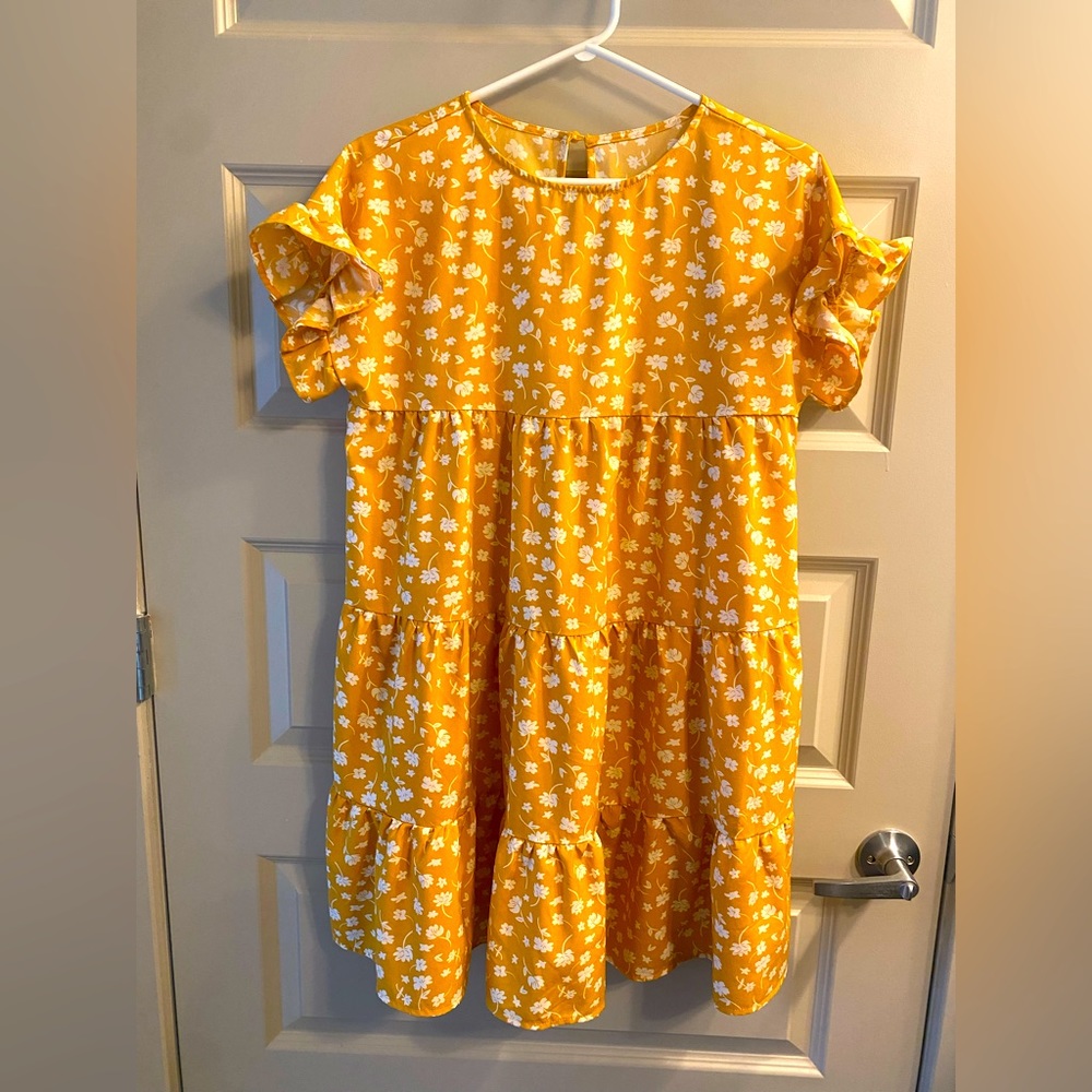 Small Mustard Flowy floral dress